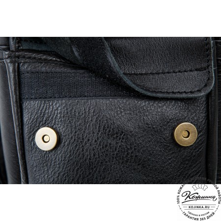 Кожаная сумка через плечо "Шерлок" (черная)